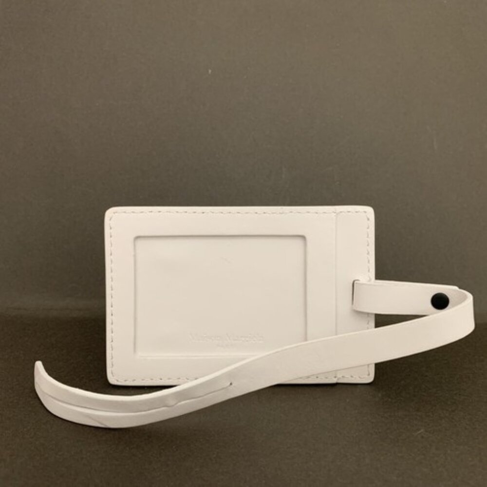 Maison Margiela Logo Leather Name Tag Card Case White/7BH1251